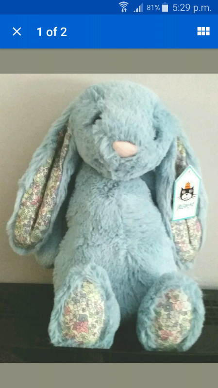 jellycat blossom aqua bunny